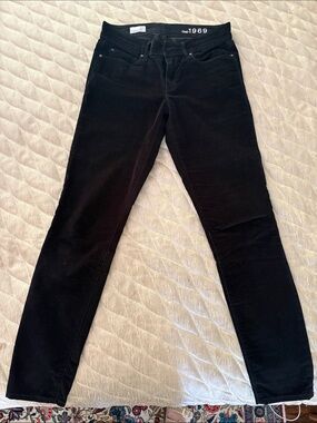 GAP Black Slim Lightweight Velour Pants